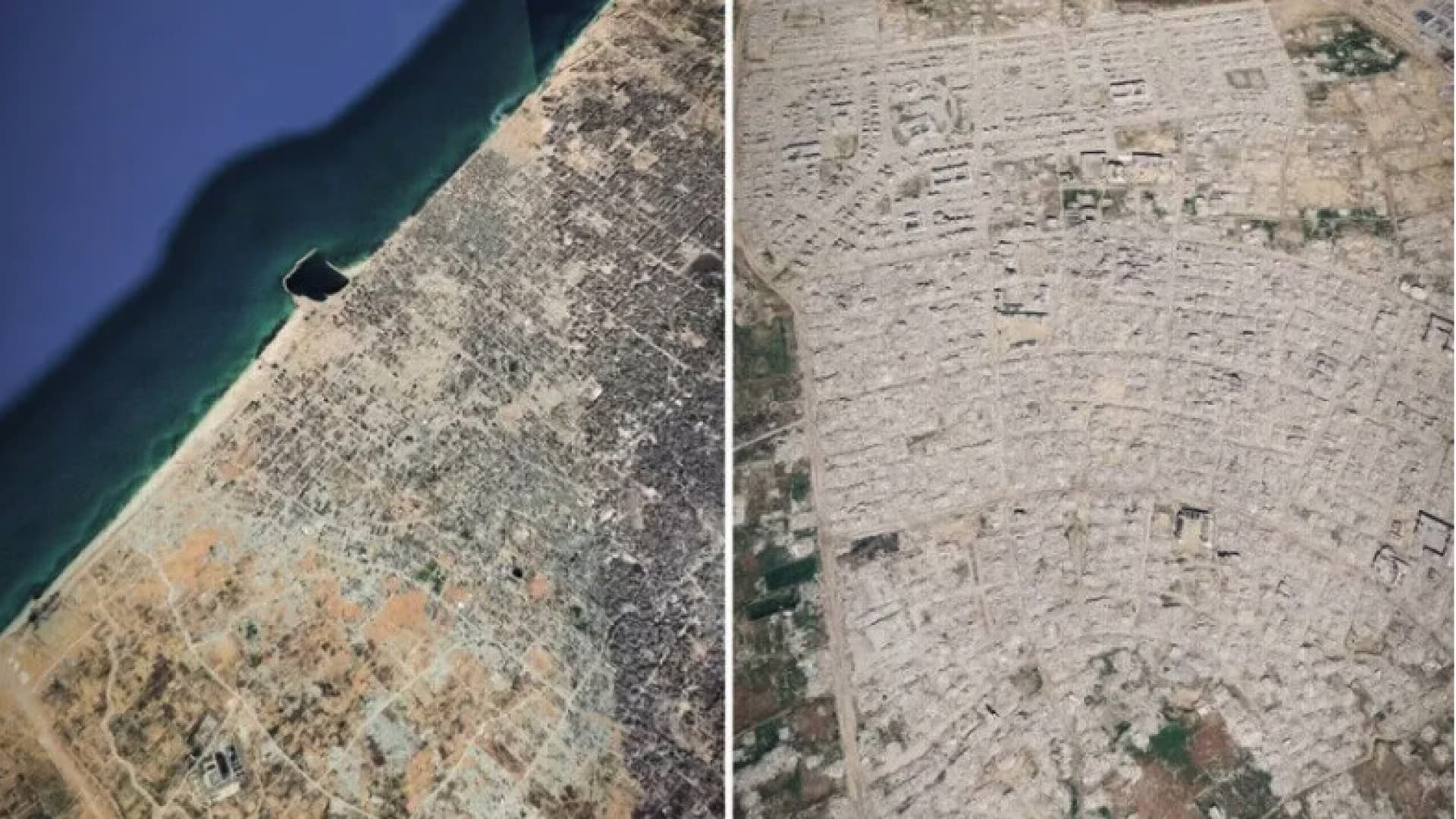 Gazze'deki yıkım uydu görüntülerine yansıdı