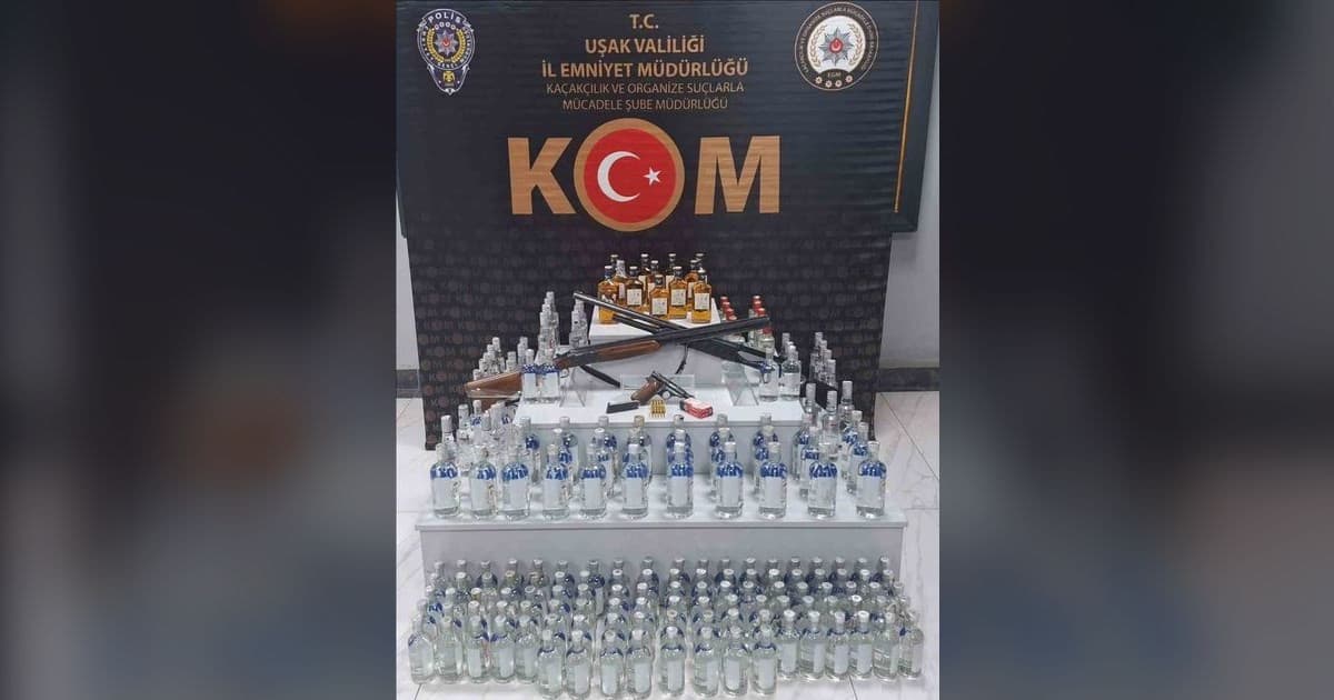 Uşak’ta kaçak alkol ve sigara operasyonu