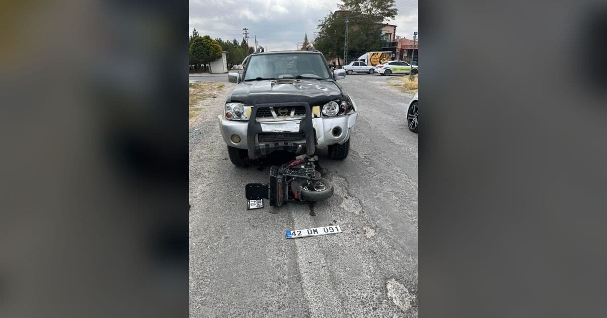 Karapınar’da pikap ile motosiklet çarpıştı: 1 yaralı