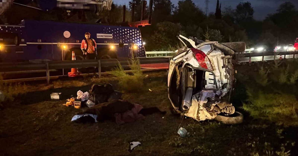Otoyolda devrilen otomobildeki ölü ve yaralıların kimlikleri belli oldu