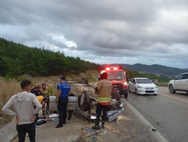 Yayladağı’nda takla atan otomobilin sürücüsü yaralandı
