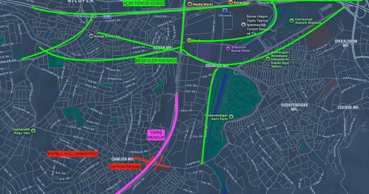 Bursa'da Hafta Sonu Trafik Düzenlemesi: İşte Kapanacak Yollar ve Alternatif Rotalar