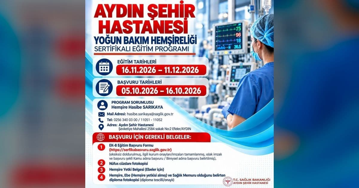 Aydın Şehir Hastanesi’nde Yoğun Bakım Hemşireliği Eğitimi Başlıyor