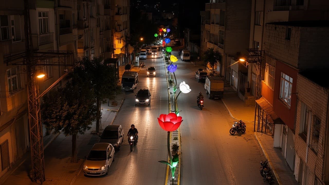 Kilis’te Dereboyu Caddesi yeni aydınlatmalarıyla ışıl ışıl oldu