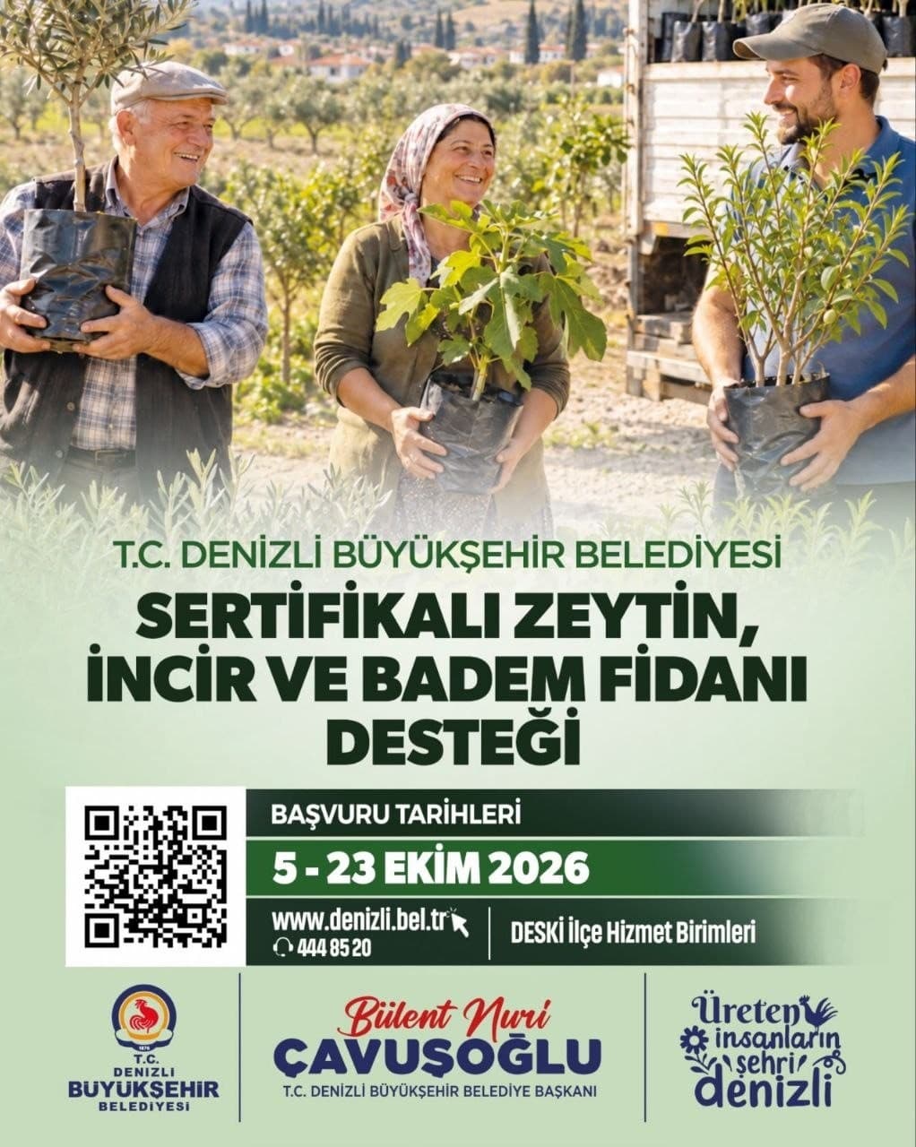 Zeytin, incir ve badem fidanı desteği için başvurular devam ediyor