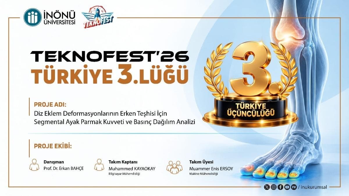 İnönü Üniversitesi Öğrencilerinden TEKNOFEST’26’da Türkiye 3.’lüğü