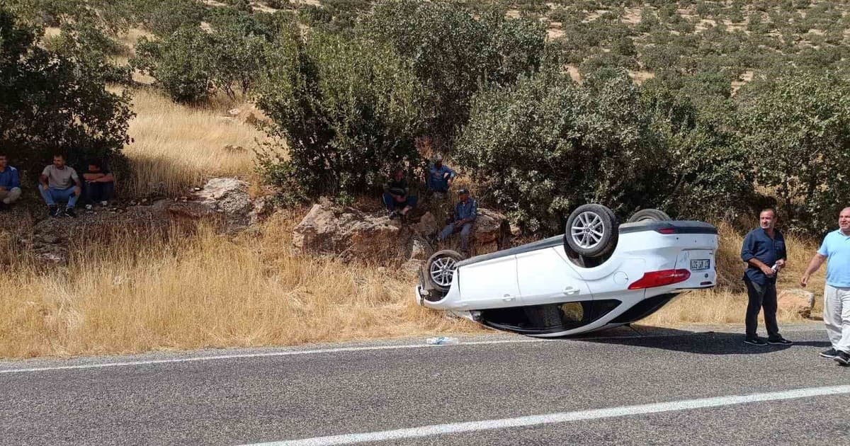 Mardin'de kontrolden çıkan otomobil takla attı