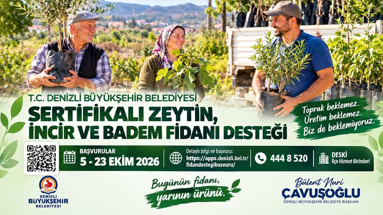 Denizli’de üreticiye fidan desteği